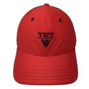 Wicked Six Sun Ridge Canyon Fitted Baseball Cap Red XL Embroidered 6 Panel Pukka